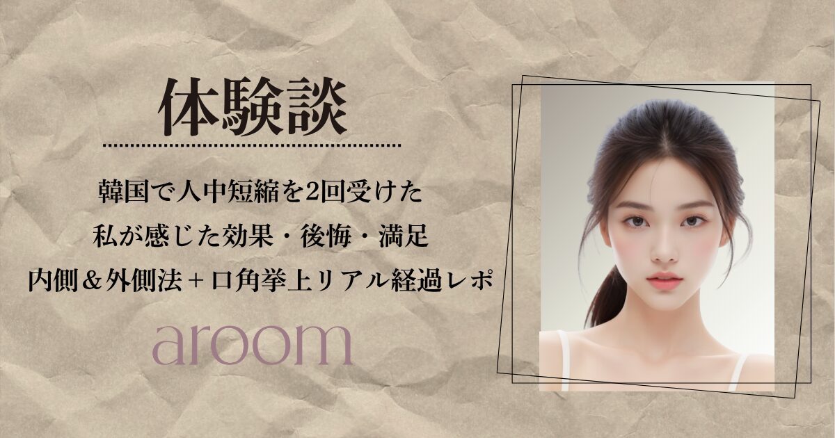 【体験談】韓国で人中短縮を2回受けた私が感じた効果・後悔・満足｜内側＆外側法＋口角挙上のリアル経過レポ