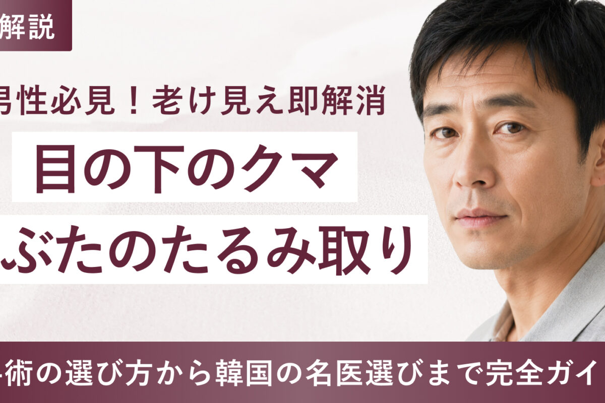 【メンズ韓国整形】クマ・まぶたの重みを解消！最適な手術の選び方から韓国の名医選びまで完全ガイド📖