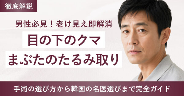 【メンズ韓国整形】クマ・まぶたの重みを解消！最適な手術の選び方から韓国の名医選びまで完全ガイド📖