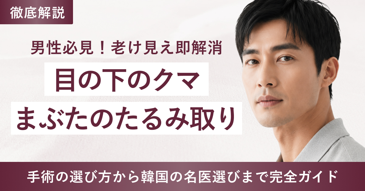 【メンズ韓国整形】クマ・まぶたの重みを解消！最適な手術の選び方から韓国の名医選びまで完全ガイド📖
